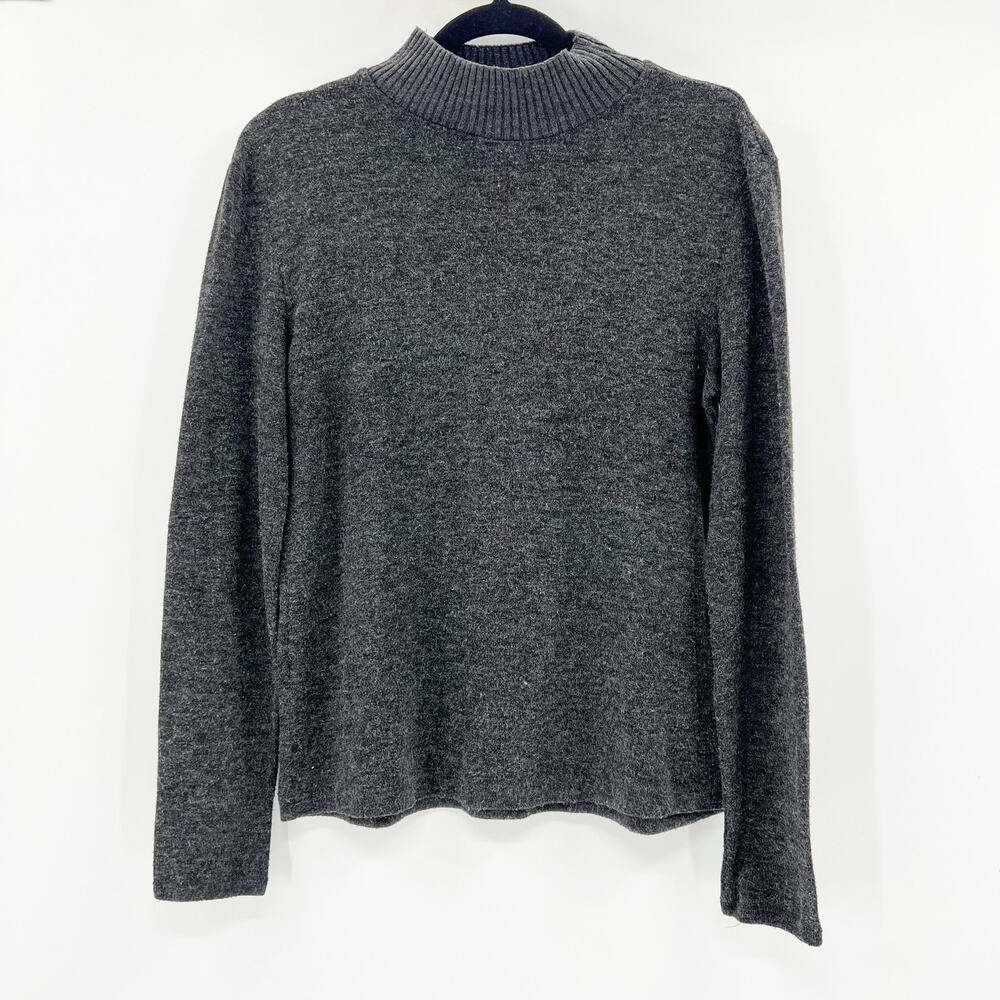 MNG Women's Dark Gray Mock Neck Long Sleeve Sweater Top Size‎ M